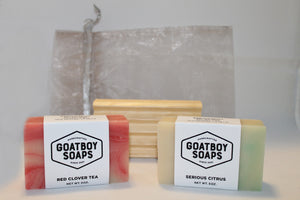 Two Bar Gift Set w. Wooden Soap Dish